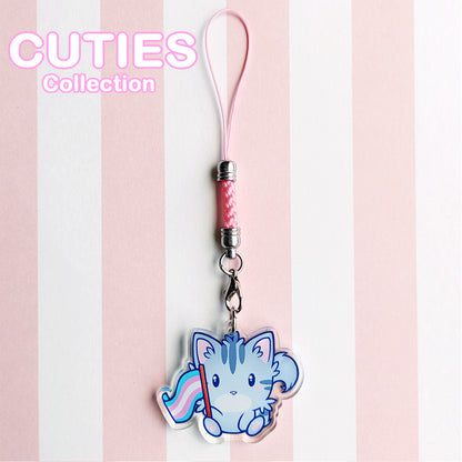 CUTIES PRIDE Trans Kitty Phone Charm