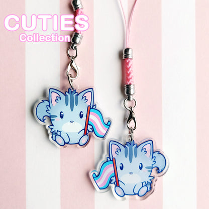 CUTIES PRIDE Trans Kitty Phone Charm