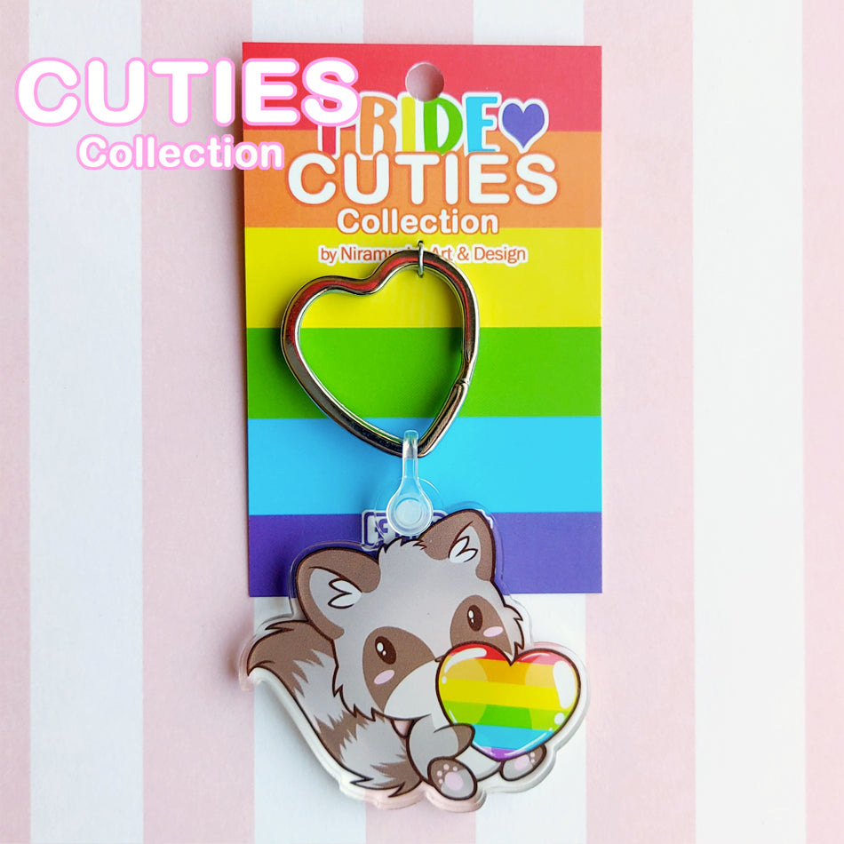 CUTIES PRIDE Rainbow Raccoon Avaimenperä