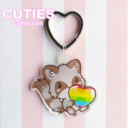 CUTIES PRIDE Rainbow Raccoon Avaimenperä