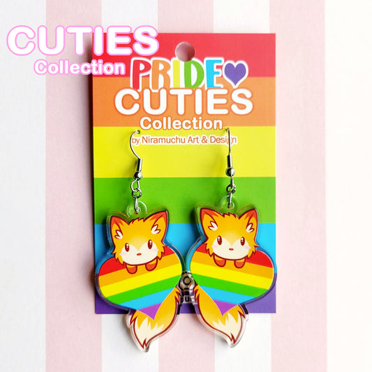 CUTIES PRIDE Rainbow Fox Earrings