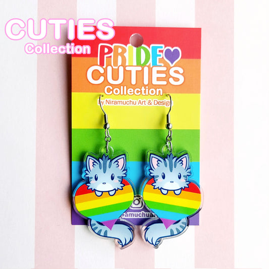 CUTIES PRIDE Rainbow Kitty Earrings