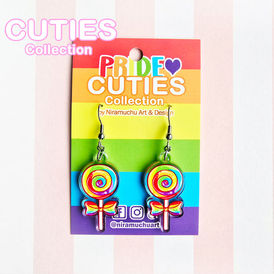 CUTIES PRIDE Rainbow Lollipop Earrings
