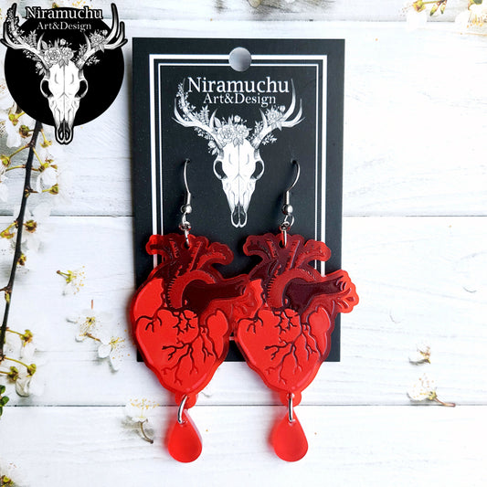 Blood Heart Earrings