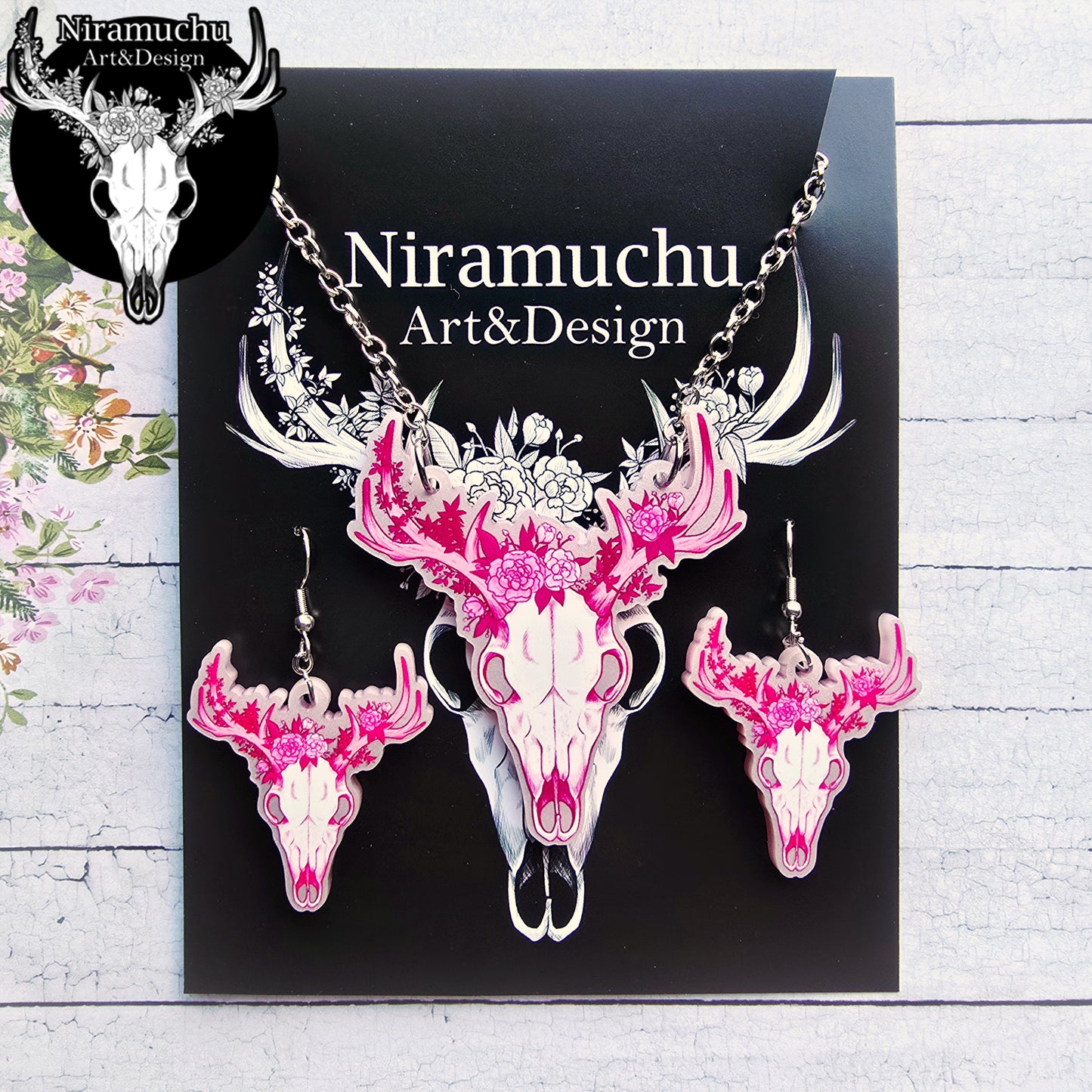 Classic Deer Skull Pink Set