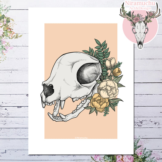 Classic Skull Printti: Cat A4 Pastel