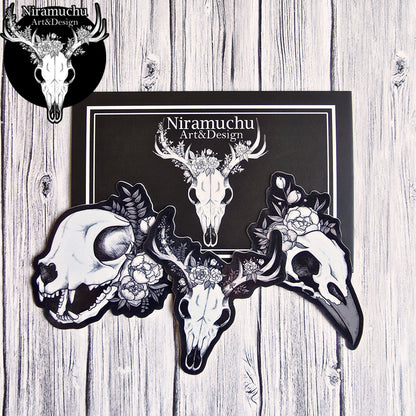 Classic Skull Sticker Set Black