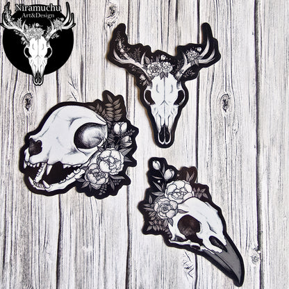Classic Skull Sticker Set Black