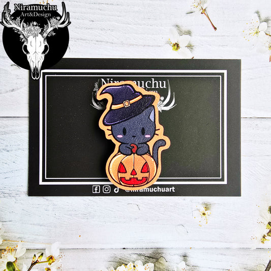 Cute Halloween Magnet: Witch Cat