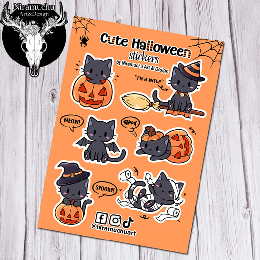 Cute Halloween Stickers: Cat