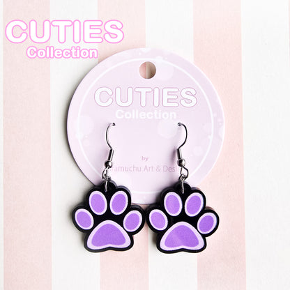 CUTIES Paws Black Earrings
