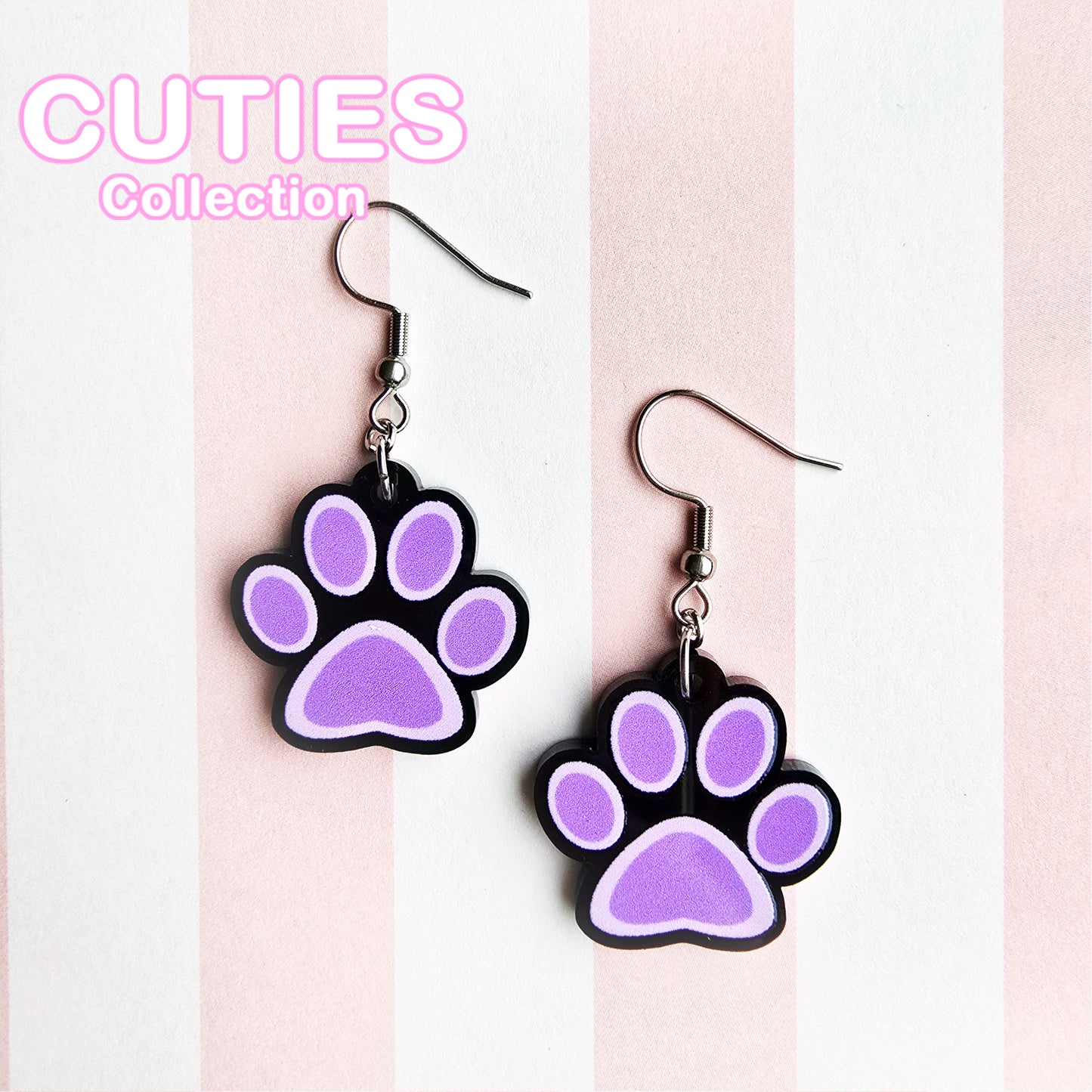 CUTIES Paws Black Earrings
