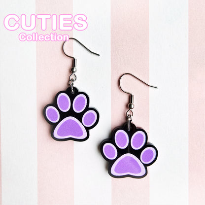 CUTIES Paws Black Earrings