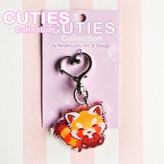 CUTIES Red Panda Glitter Keycharm
