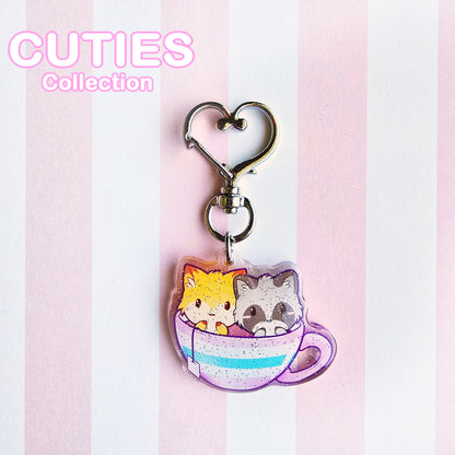 CUTIES Teacup Glitter Keycharm