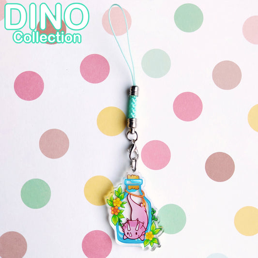 DINO Bottle Triceratops Phone Charm