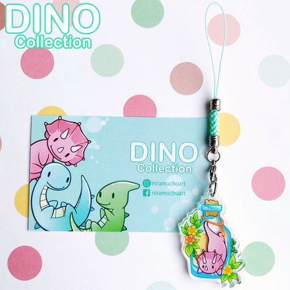 DINO Bottle Triceratops Phone Charm