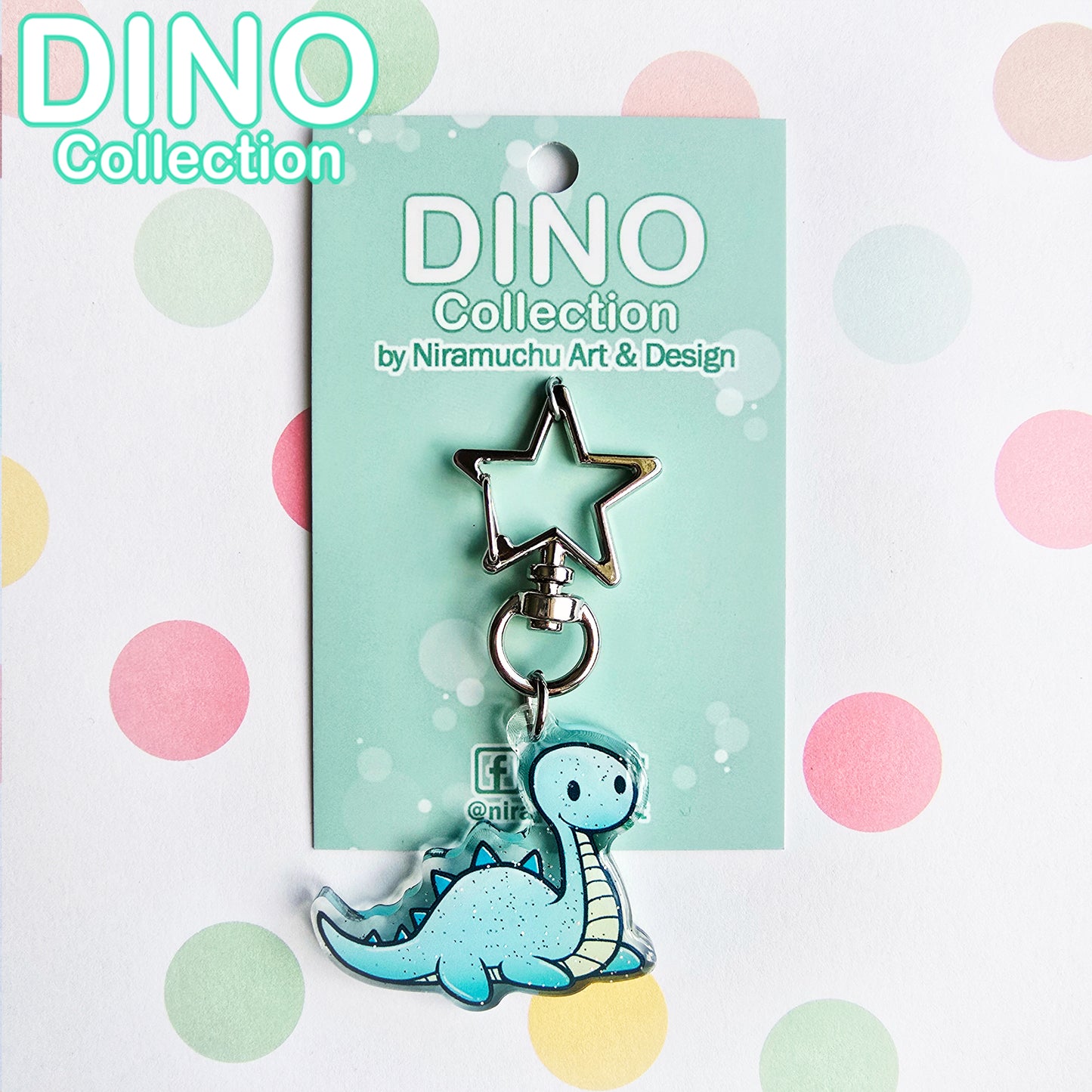 DINO Brontosaurus Glitter Avaimenperä
