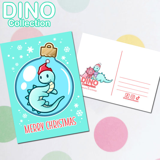 DINO Joulukortti Merry Christmas Brontosaurus