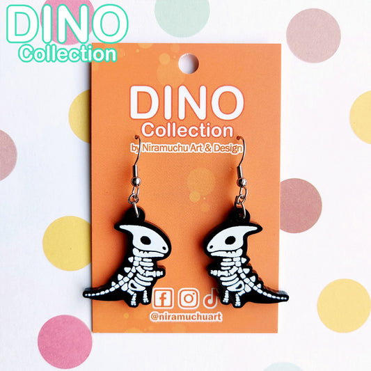 DINO Skeleton Parasaurolophus Earrings