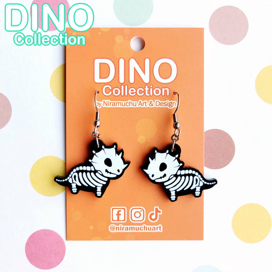 DINO Skeleton Triceratops Earrings