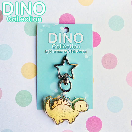 DINO Stegosaurus Glitter Keycharm