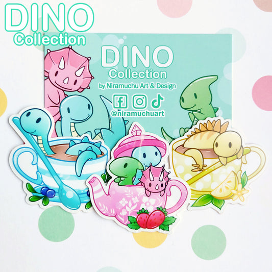 DINO Sticker Set: Tea Party