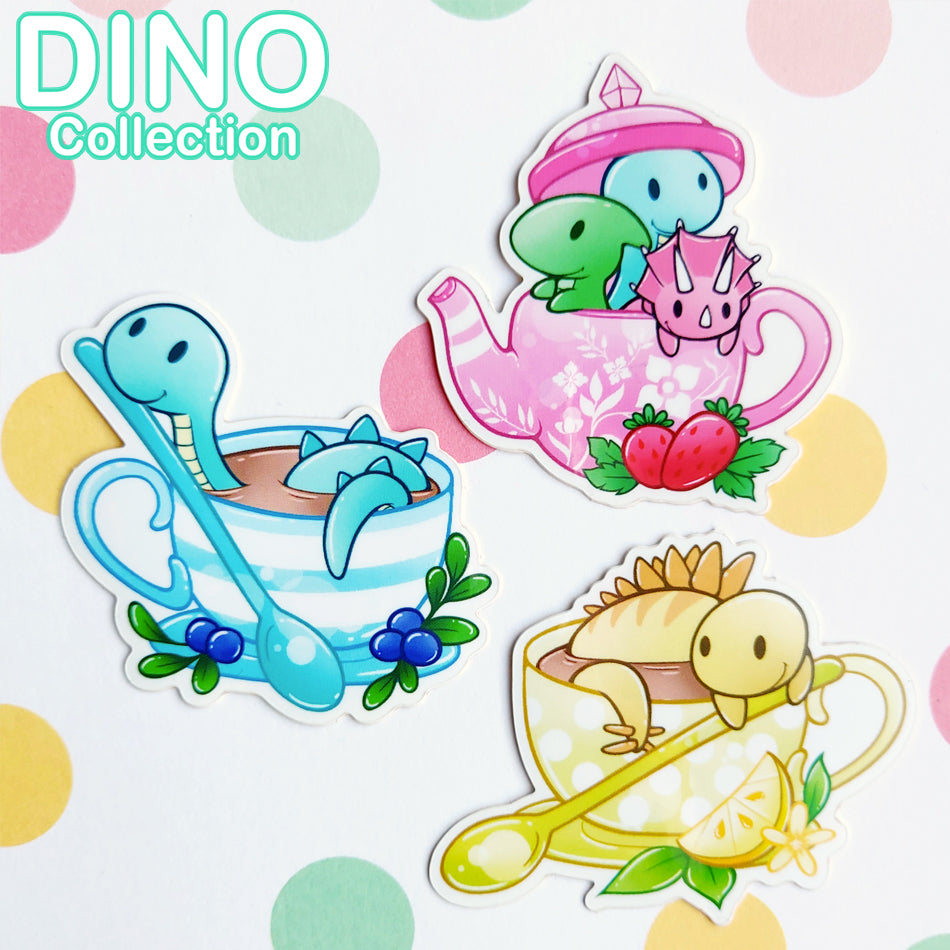 DINO Sticker Set: Tea Party