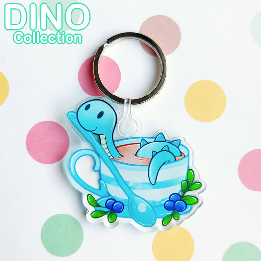 DINO Tea Party Blueberry Keyring