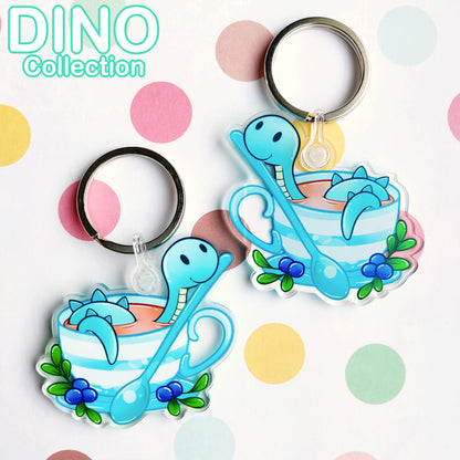 DINO Tea Party Blueberry Keyring