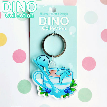 DINO Tea Party Blueberry Keyring