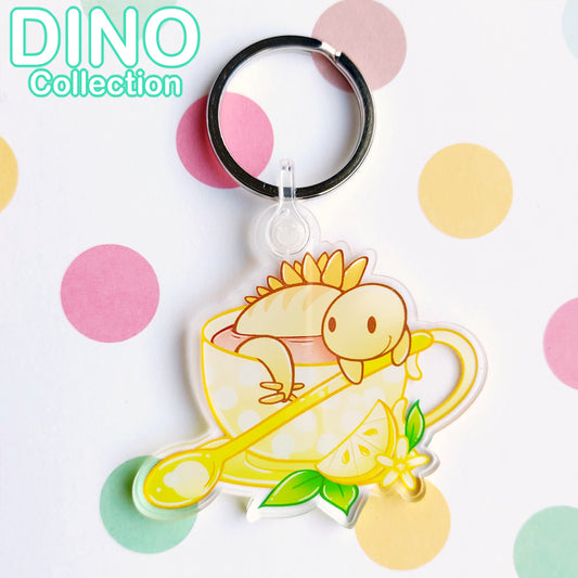 DINO Tea Party Lemon Keyring