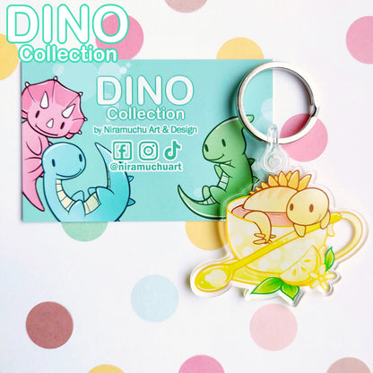 DINO Tea Party Lemon Keyring