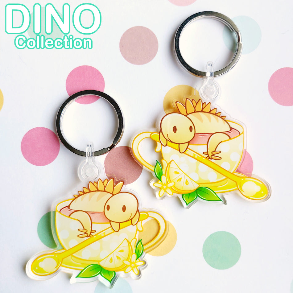 DINO Tea Party Lemon Keyring