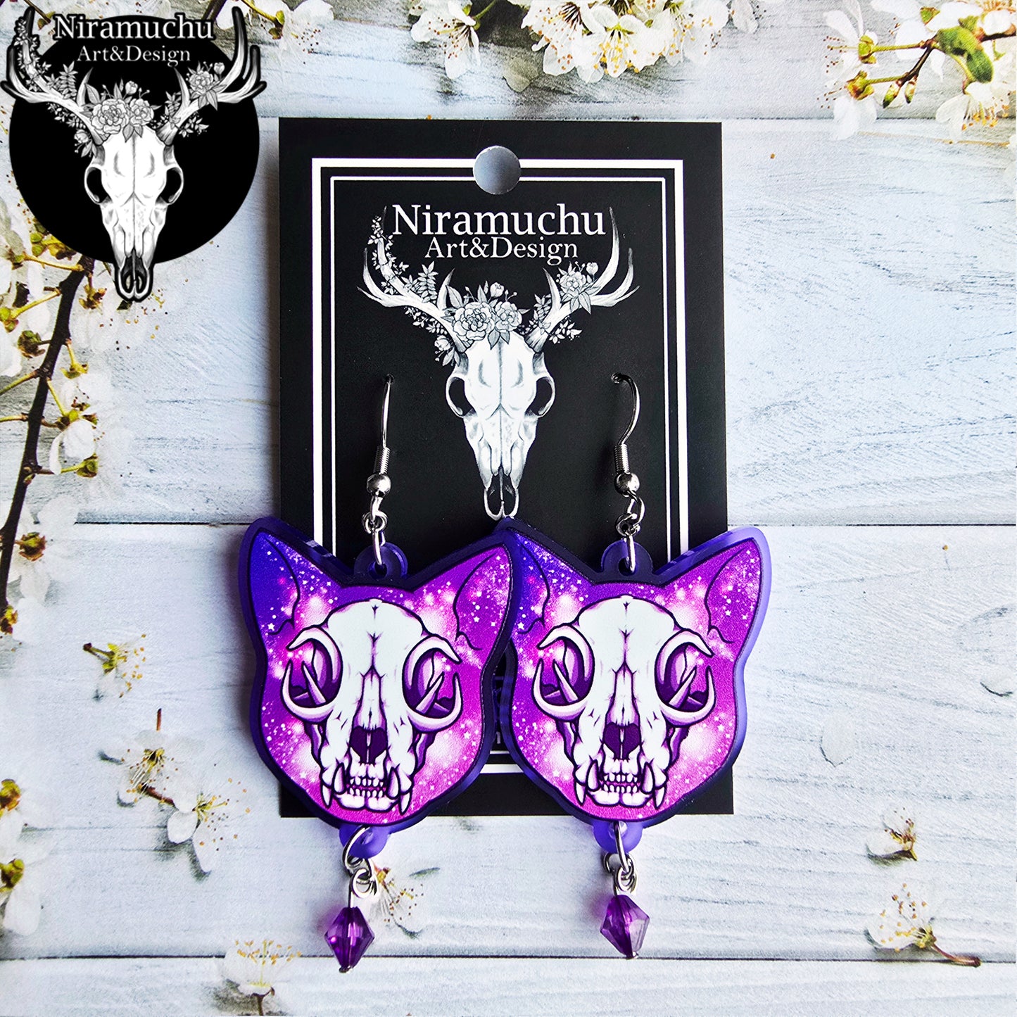 Galaxy Kitty Earrings