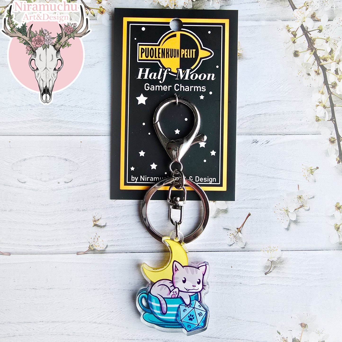 Gamer Cats: Game Cafe Keycharm