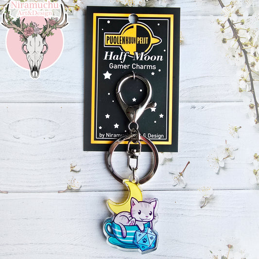 Gamer Cats: Game Cafe Keycharm