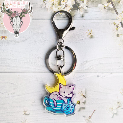 Gamer Cats: Game Cafe Keycharm