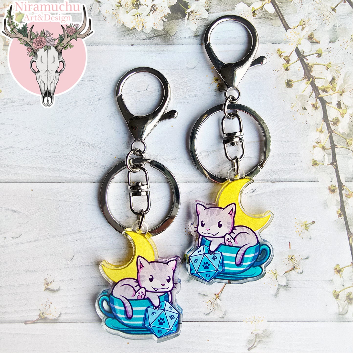 Gamer Cats: Game Cafe Keycharm
