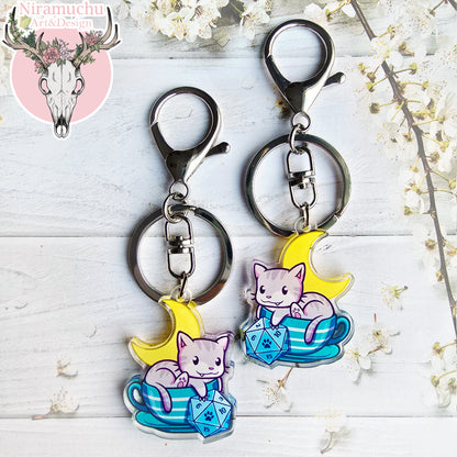 Gamer Cats: Game Cafe Keycharm