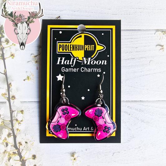 Gamer Charms: Console Pink Earrings