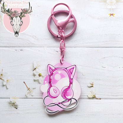 Gamer Charms Kitty Headset Keycharm