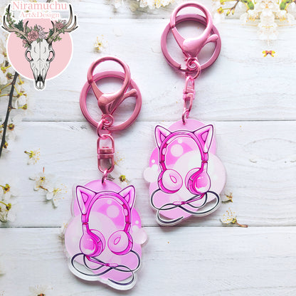 Gamer Charms Kitty Headset Keycharm