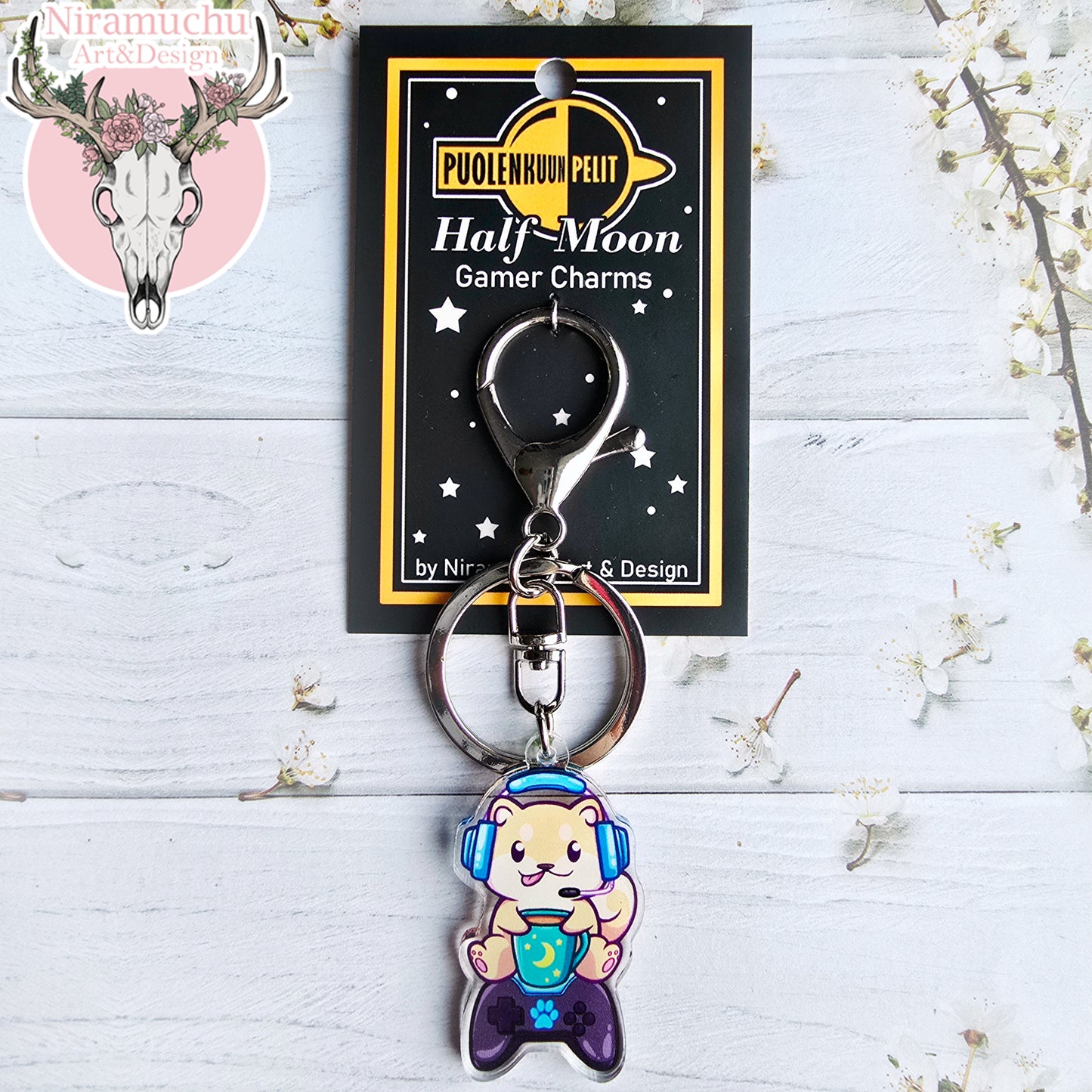 Gamer Dogs: Game Cafe Keycharm