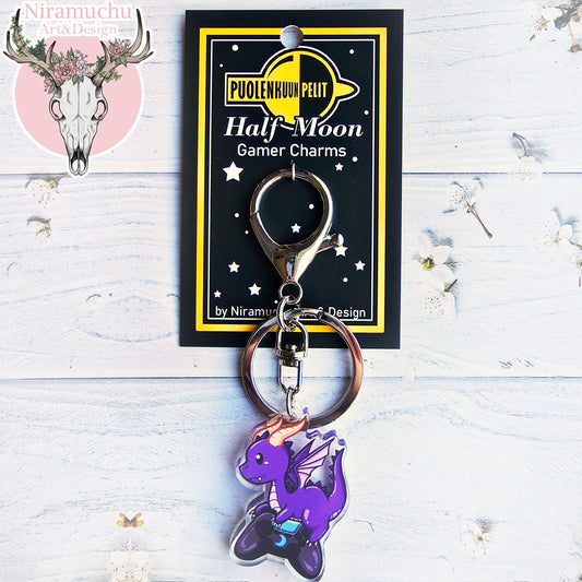 Gamer Dragons: Console Gamer Keycharm