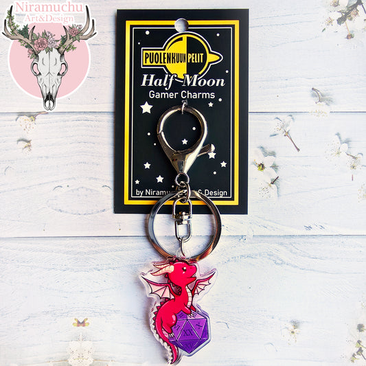 Gamer Dragons: Dice Gamer Keycharm