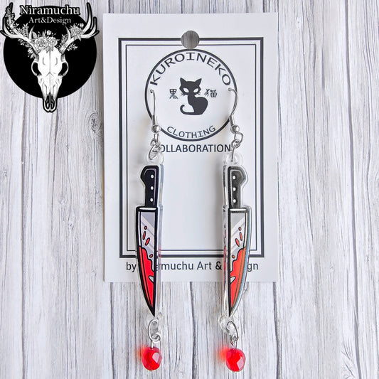 Kuroineko Knife Earrings