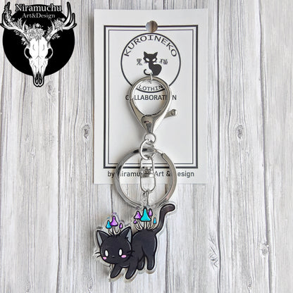 Kuroineko Mushroom Kitty Keycharm