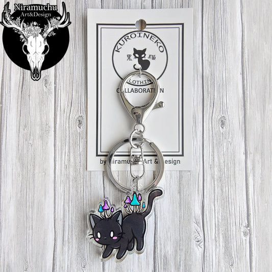 Kuroineko Mushroom Kitty Keycharm