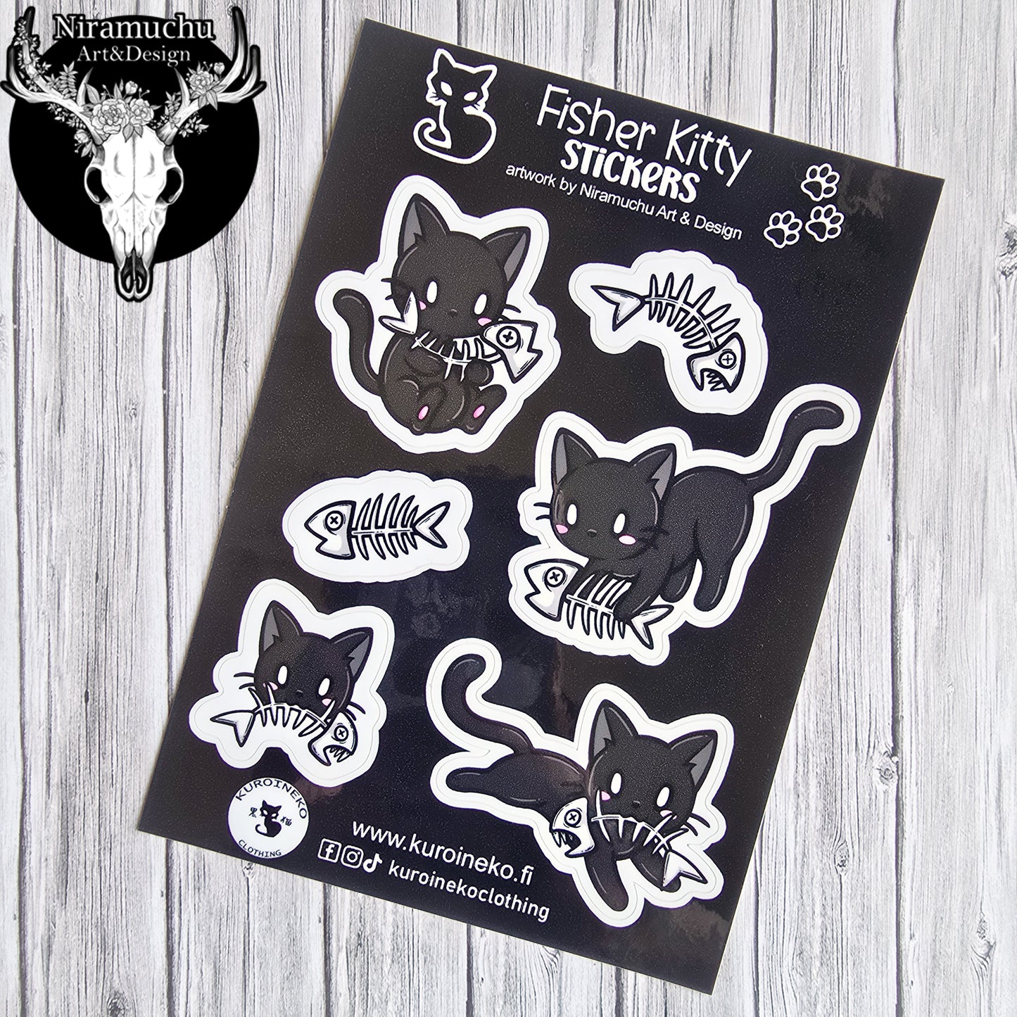 Kuroineko Stickers: Fisher Kitty